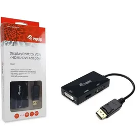 Equip DisplayPort-zu-VGA-/HDMI-/DVI-Adapter 0,24 m Schwarz