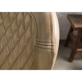 Massivmoebel24 Polsterstuhl Leder beige 2er Set