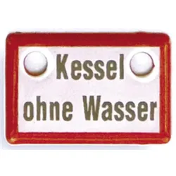 Kessel ohne Wasser Emailliertes Schild 3 x 2 cm