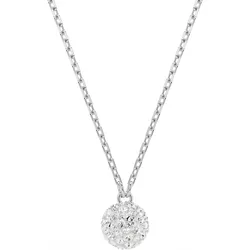 Kette mit Anhänger SWAROVSKI "Schmuck Geschenk Halskette Dextera Kugel", silber (metallfarben, kristallweiß), Halsketten, Damen, Metall, L: 45cm, mit Swarovski Kristall