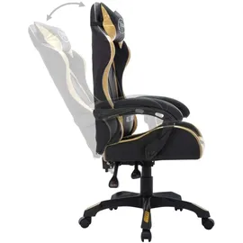 vidaXL Gaming-Stuhl mit RGB LED-Leuchten Gold Schwarz