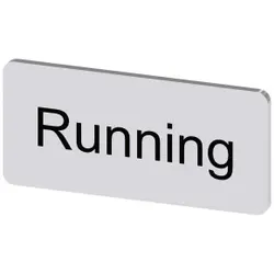 Siemens 3SU19000AC810EB0 Bezeichnungsschild 12, 5x27mm, Schild silber, Beschriftung: Running - 10 Stück