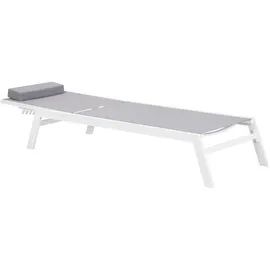 Beliani Sonnenliege 200 x 66 x 23 cm Grau/Weiß