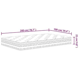 vidaXL Taschenfederkern Mittel 100 x 200 cm H3
