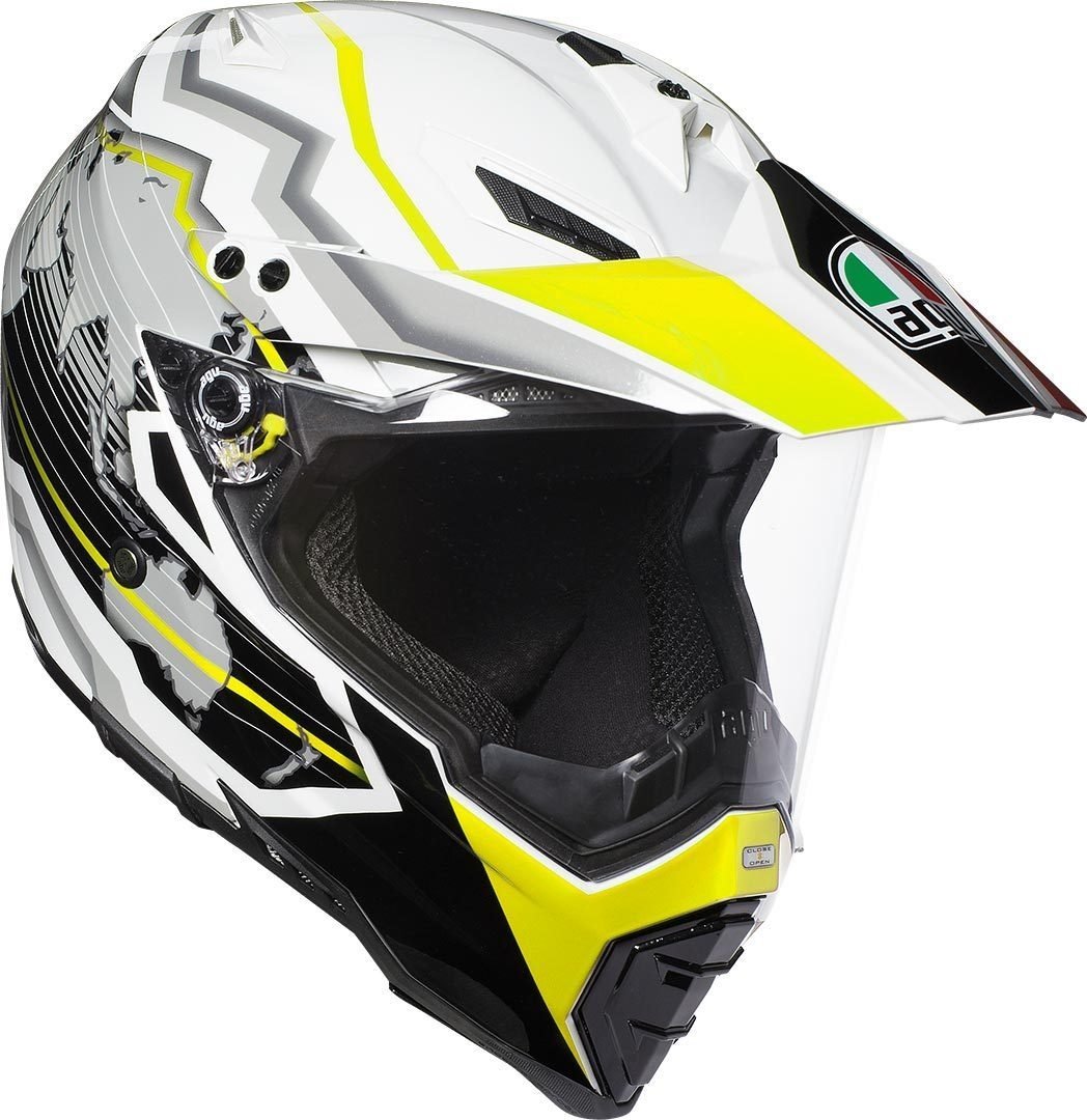 AGV AX-8 Dual Evo Earth Helm, wit-geel, XS Voorman