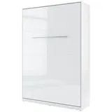 Mirjan24 Schrankbett, Weiß Hochglanz, Holzwerkstoff, Rechteckig, 140x200 cm, Schlafzimmer, Betten, Klappbetten