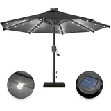 GGM Möbel Sonnenschirm | Rund | Ø 300 cm | LED | Schwarz | Terrassenschirm, Marktschirm, Gartenschirm