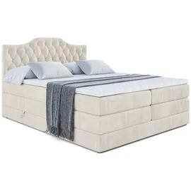 altdecor Boxspringbett Creme, Holzwerkstoff, Höhe ca. 20 cm 120x200 cm, Schlafzimmer, Betten, Boxspringbetten