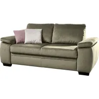 Schlafsofa DIE PLANBAR "MP-PD19021" Sofas Gr. B/H/T: 196cm x 90cm x 100cm, Velours, grün (olive) mit Längsschläferfunktion 140x210 cm