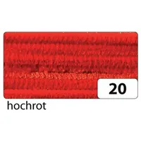 Folia Chenilledraht Pfeifenputzer hochrot 10 Stück 50 cm