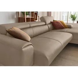 W.Schillig Eckcouch Leder 3-Sitzer Braun