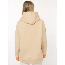 Zwillingsherz Hoodie Neon-Details Beige S/M