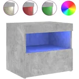 vidaXL Nachtschrank mit LED-Leuchten 50 x 40 x 45 cm Betongrau