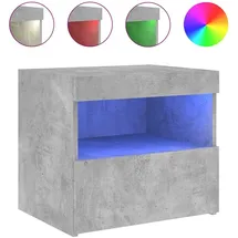 vidaXL Nachtschrank mit LED-Leuchten 50 x 40 x 45 cm Betongrau