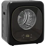HOMCOM 4-kg Ablufttrockner, 800W Kompakter freistehender Fronttrockner mit 5 Trocknungsmodi, Smart-Sensor, Timer und Edelstahltrommel, Wandmontierbare tragbare kleine Wäschetrocknermaschine, Schwarz   Aosom