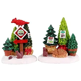 Lemax Tree Farm Display Set von 2 rot/mehrfarbig