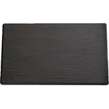 APS 83955 GN 1/1 Tablett Slate, 53 x 32,5 cm, Höhe 1 cm, Melamin, schwarz, Schieferlook, mit Antirutsch-Füßchen