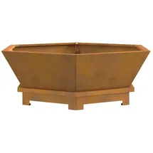 vidaXL - Feuerplatz Braun 75 X 75 X 28 Cm Witterungsbeständiger Stahl