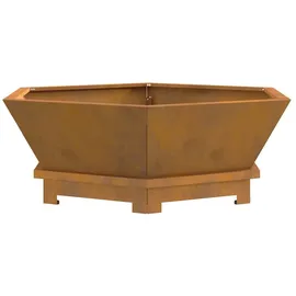 vidaXL - Feuerplatz Braun 75 X 75 X 28 Cm Witterungsbeständiger Stahl