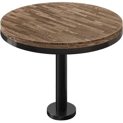 MML | Bistro Massiv Tisch | Rund | Ø 60 x 77 cm | Walnuß / Schwarz
