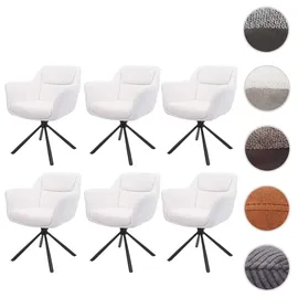 MCW Esszimmerstuhl MCW-K33 Stoff bouclé-weiß 6er Set