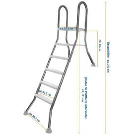 Evolution Poolleiter Evolution silber 1+5 Stufen V2A
