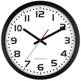 EUROTIME Funkwanduhr EUROTIME Funk-Wanduhr Ø 40cm, Edelstahl schwarz