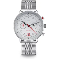 STERNGLAS - HAMBURG CHRONO - Silber - superslim metallarmband / 42mm