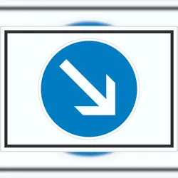 Aufkleber Vorgeschriebene Vorbeifahrt rechts Symbol A0 (841x1189mm)