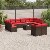 vidaXL Gartensofa-Set 13-tlg. braun