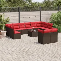 vidaXL Gartensofa-Set 13-tlg. braun