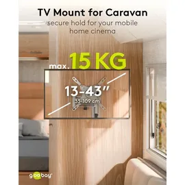 goobay TV-Wandhalterung Caravan FULLMOTION (M), silber 71989