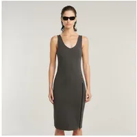 G-Star Overdyed Asymmetric Zip Kurzes ärmelloses Kleid - Dark