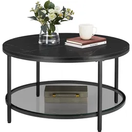 VASAGLE Schwarz Glas 80 x 46 cm