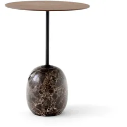 &Tradition - Lato Beistelltisch rund Ø 40 cm, H 50 cm, Walnuss / Emparador Marmor