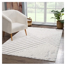 Carpet City Hochflor-Teppich »FOCUS749«, rechteckig, Boho-Teppich, Hochtief-Muster/ 3D-Effekt, für Wohnzimmer, Schlafzimmer, beige