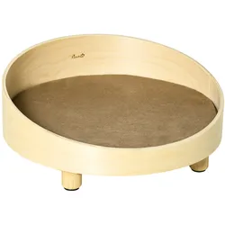 PawHut Hundebett mit Kissen natur 59L x 59B x 23,5H cm
