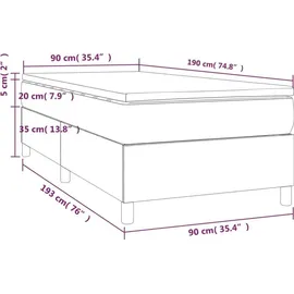 vidaXL Boxspringbett 90 x 190 cm Creme