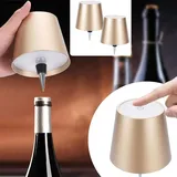 ideoon lights Akku Flaschenlampe Gold 2 St.