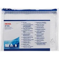 SIGMA Reißverschlussbeutel ZP03, DIN A6, transparent/blau, PVC, 1 Fach