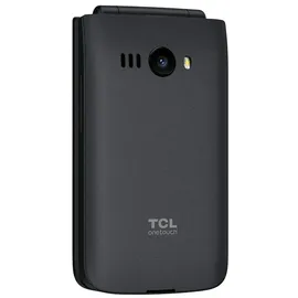 TCL Onetouch 4043 Smartphone, einfach zu bedienen, große Tasten, 4G, Zwei Clip-Displays, Taschenlampe, 1380-mAh-Akku, Bluetooth, Dual-SIM, 3,5-mm-Audioanschluss, mit Ladestation (Grau)