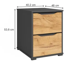 Vicco Nachtschrank Ruben 40,2 x 53,6 x 48 cm Eiche