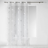 Douceur d'intérieur Infinité Ösenvorhang, Schal, silberfarben, Bedruckt, Polyester, 240 x 140 cm, Keramik, weiß, 140 x 240 cm