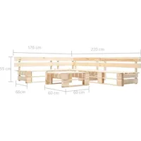 vidaXL 4-tlg. Paletten-Lounge-Set Holz Natur