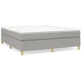 vidaXL Boxspringbett mit Matratze Hellgrau 180x200 cm Stoff