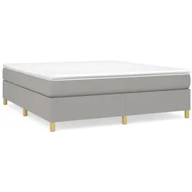vidaXL Boxspringbett mit Matratze Hellgrau 180x200 cm Stoff