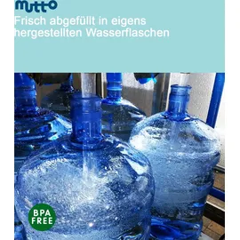 MUTTO Premium Quellwasser 19Liter , für Wasserspender oder Handpumpe frisch abgefüllt.