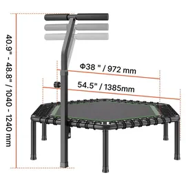 Vevor Fitness-Trampolin 138,5 cm Grün/Schwarz