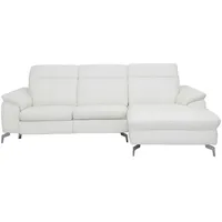 vente-unique Couch Leder 4-Sitzer Weiß