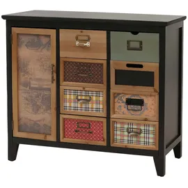 Mendler HWC-O63 Apothekerkommode 80x91x40 schwarz